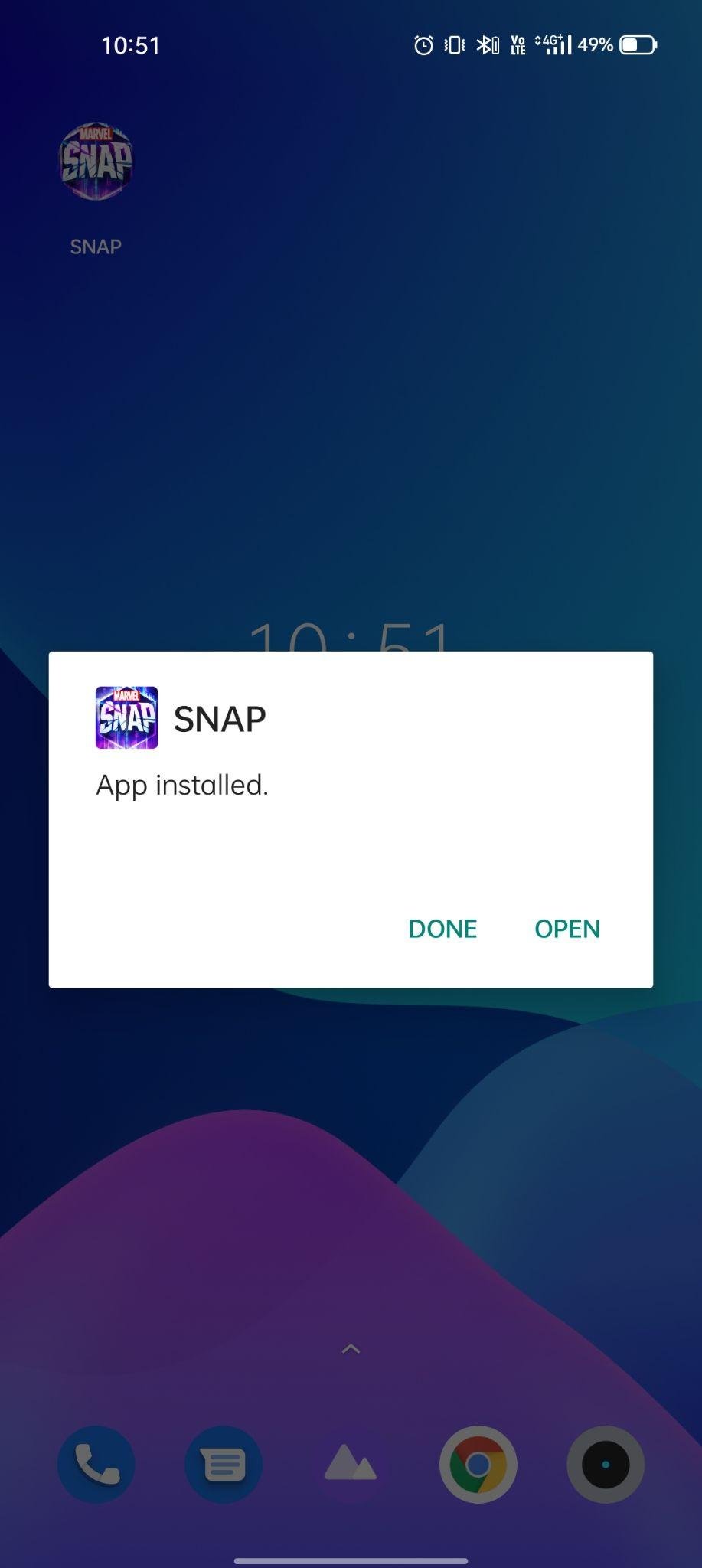 snap apk installed