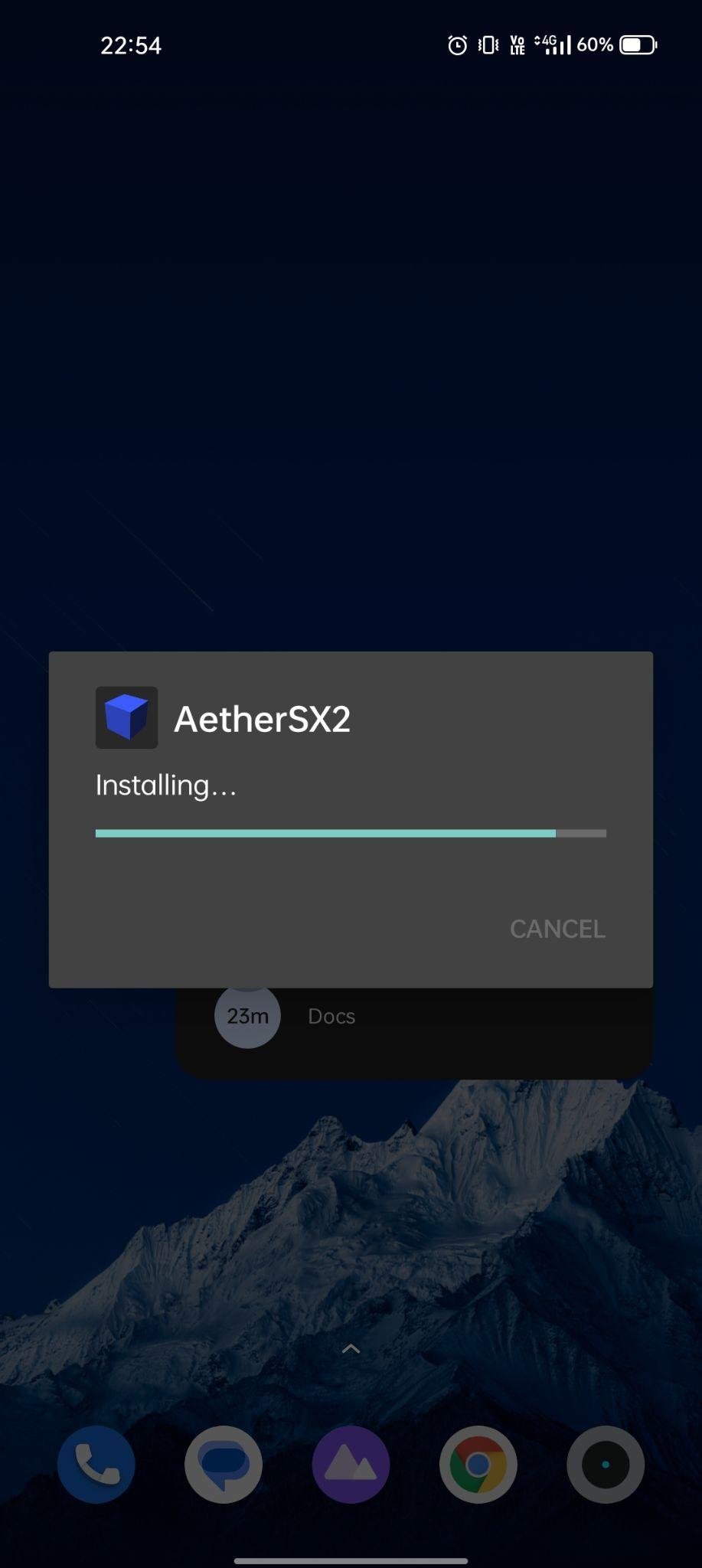 AetherSX2 apk instalando