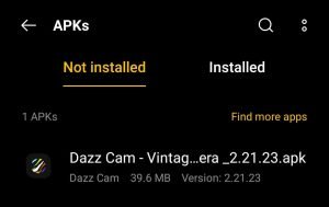 locate the downloaded apk file