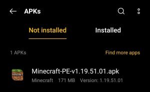אתר את קובץ ה- APK של Minecraft