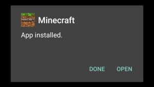 Minecraft APK מותקן