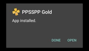 PPSSPP Gold apk installed