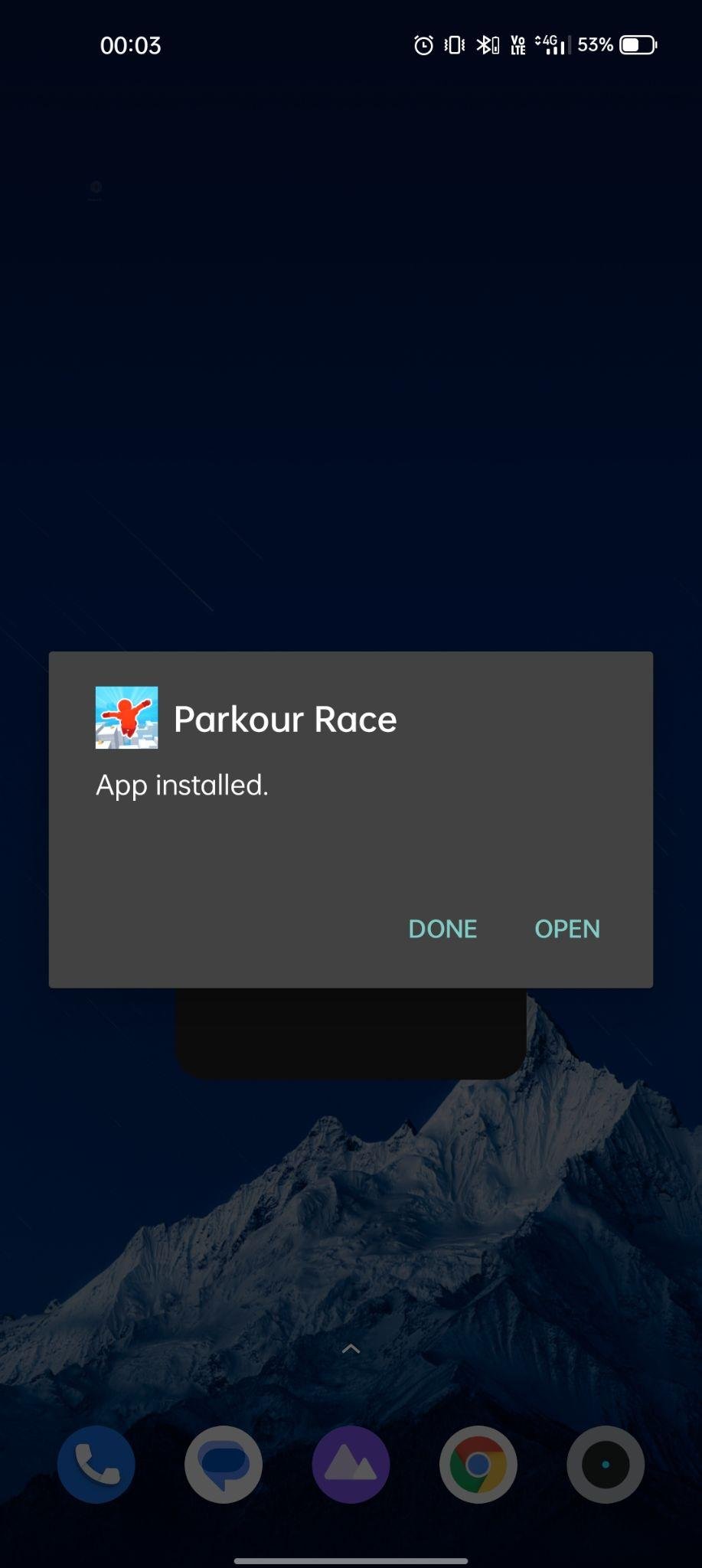 Parkour Race apk installed