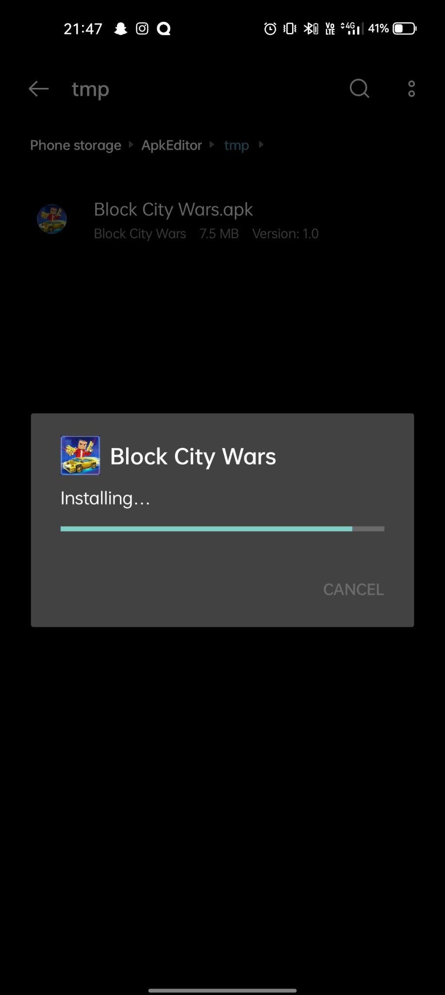 block city wars mod apk installing