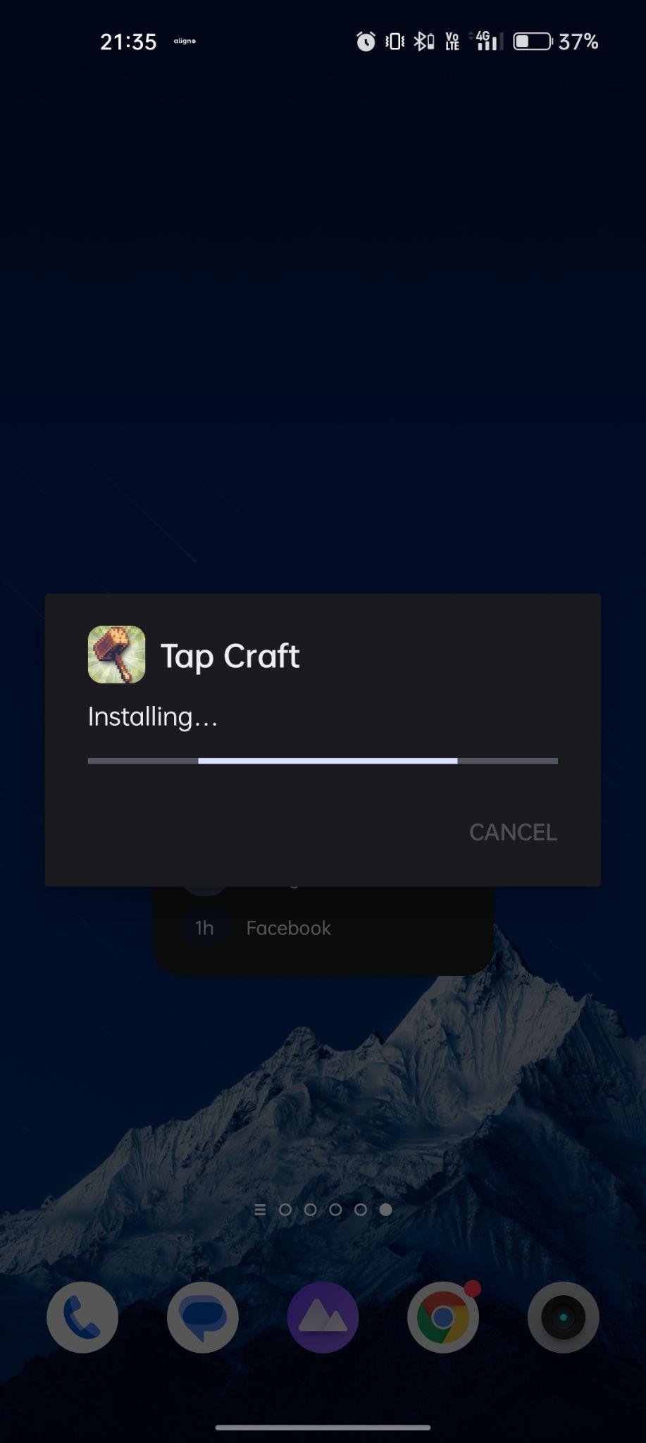 tap craft mod apk installing