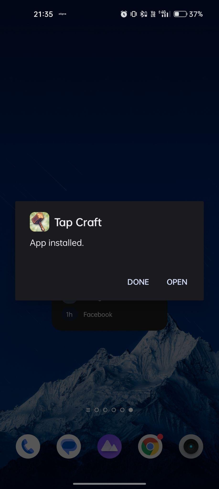 tap craft mod apk installed