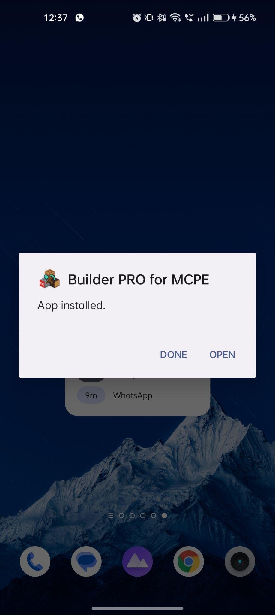 Builder Pro for Minecraft PE apk installed