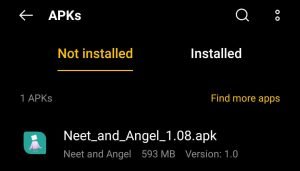 locate the Neet & Angel Apk file
