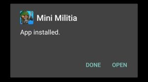 mini militia mod apk installed