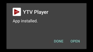 ytv player apk installed