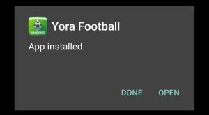 yora football apk installed