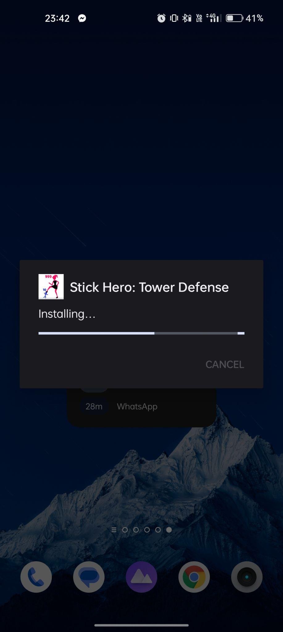Stick Hero apk installing