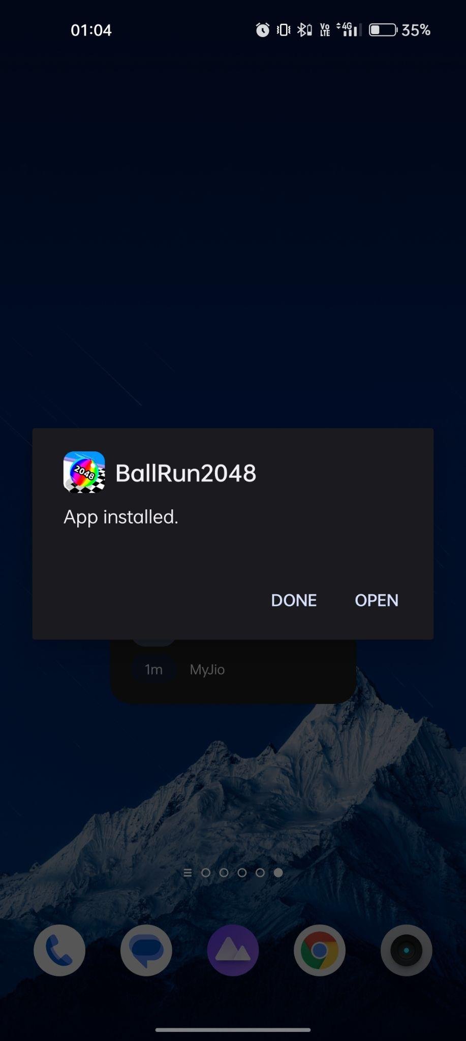 Ball Run 2048 apk installed