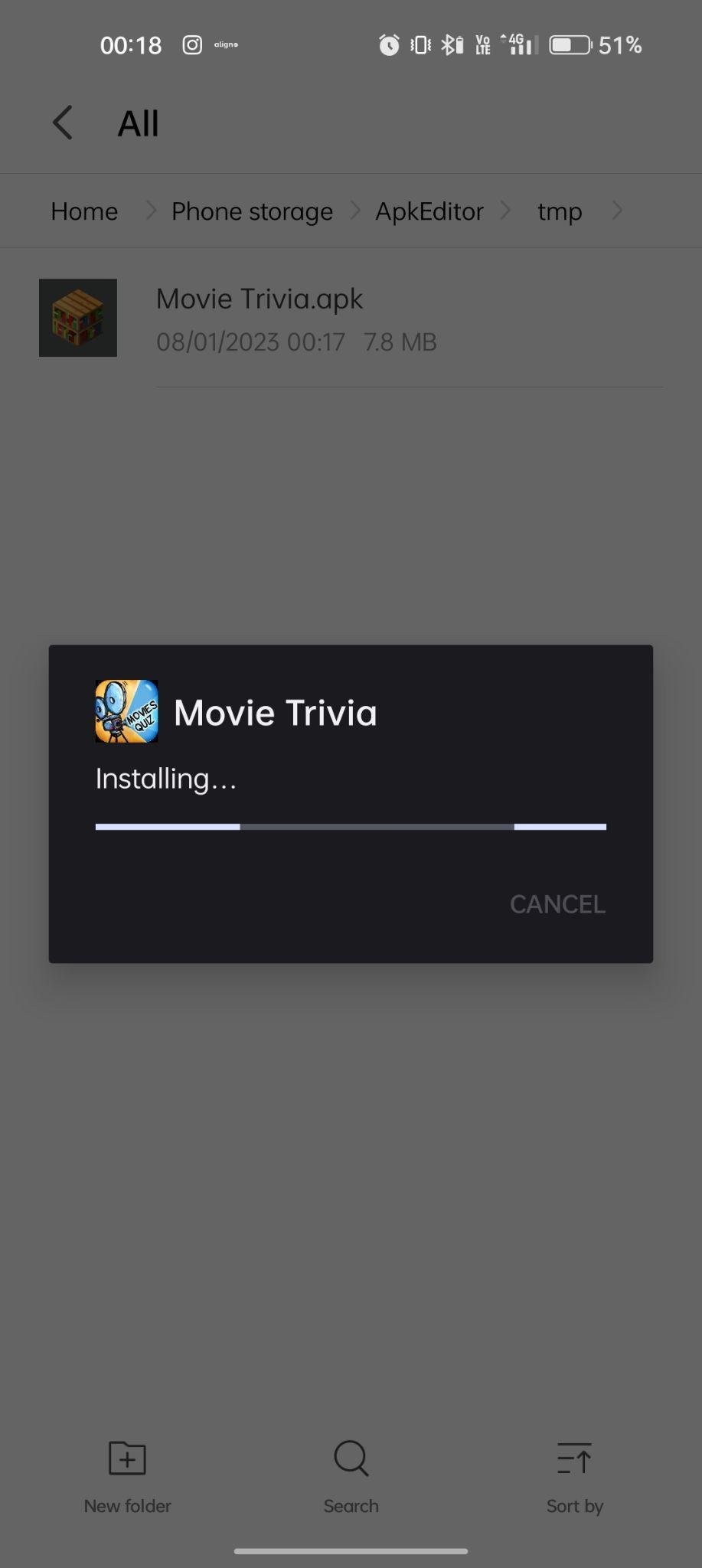 Movie Trivia apk installing