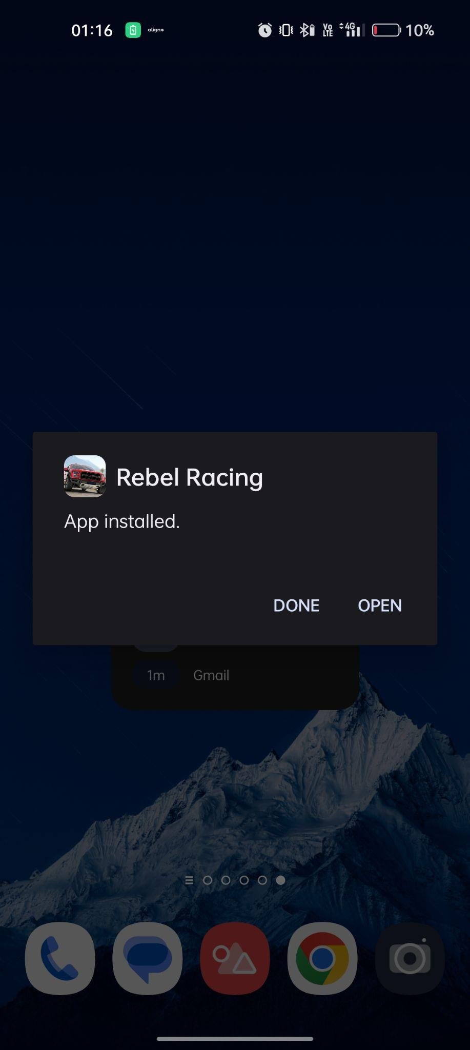 Rebel Racing apk installed