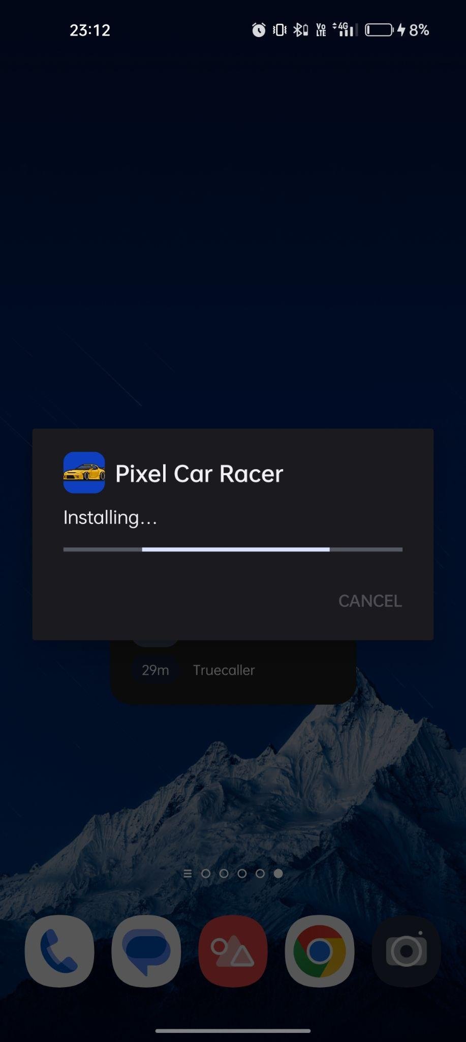 Pixel Car Racer apk installing
