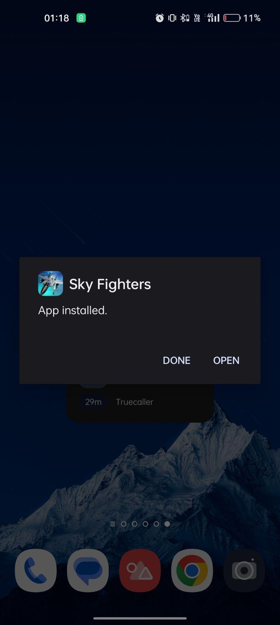 Sky Fighters 3D apk installed