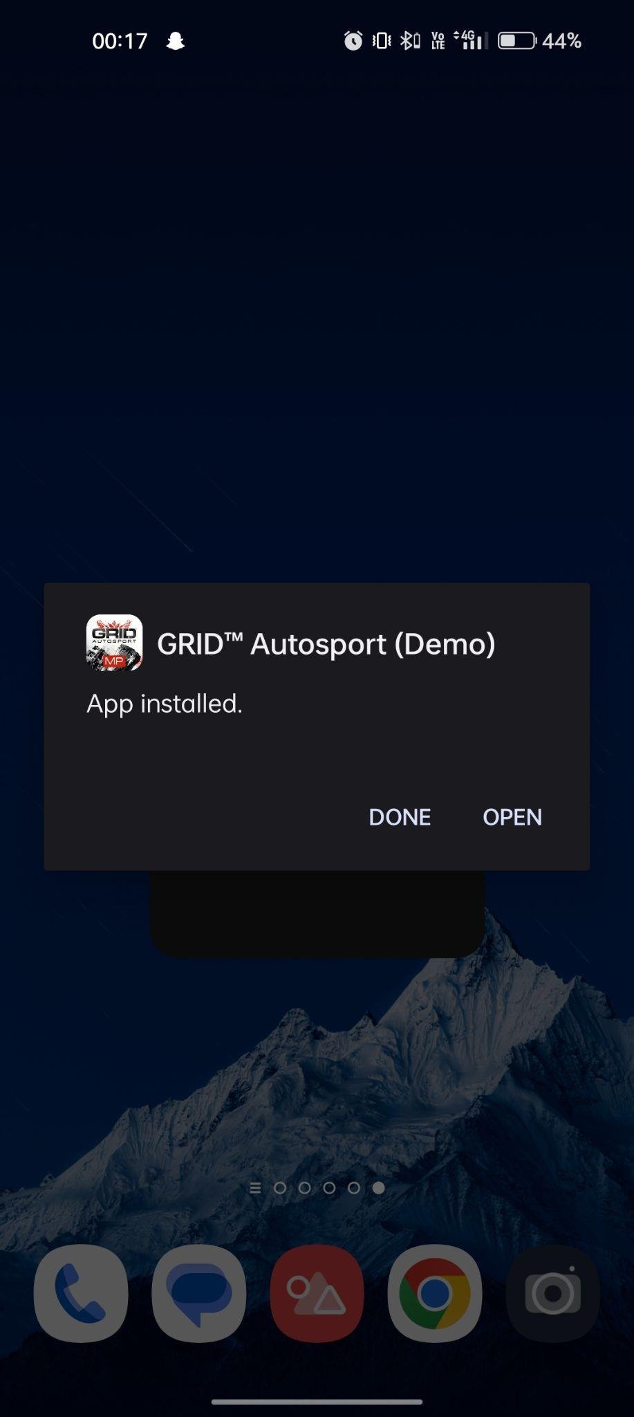 GRID Autosports apk installed