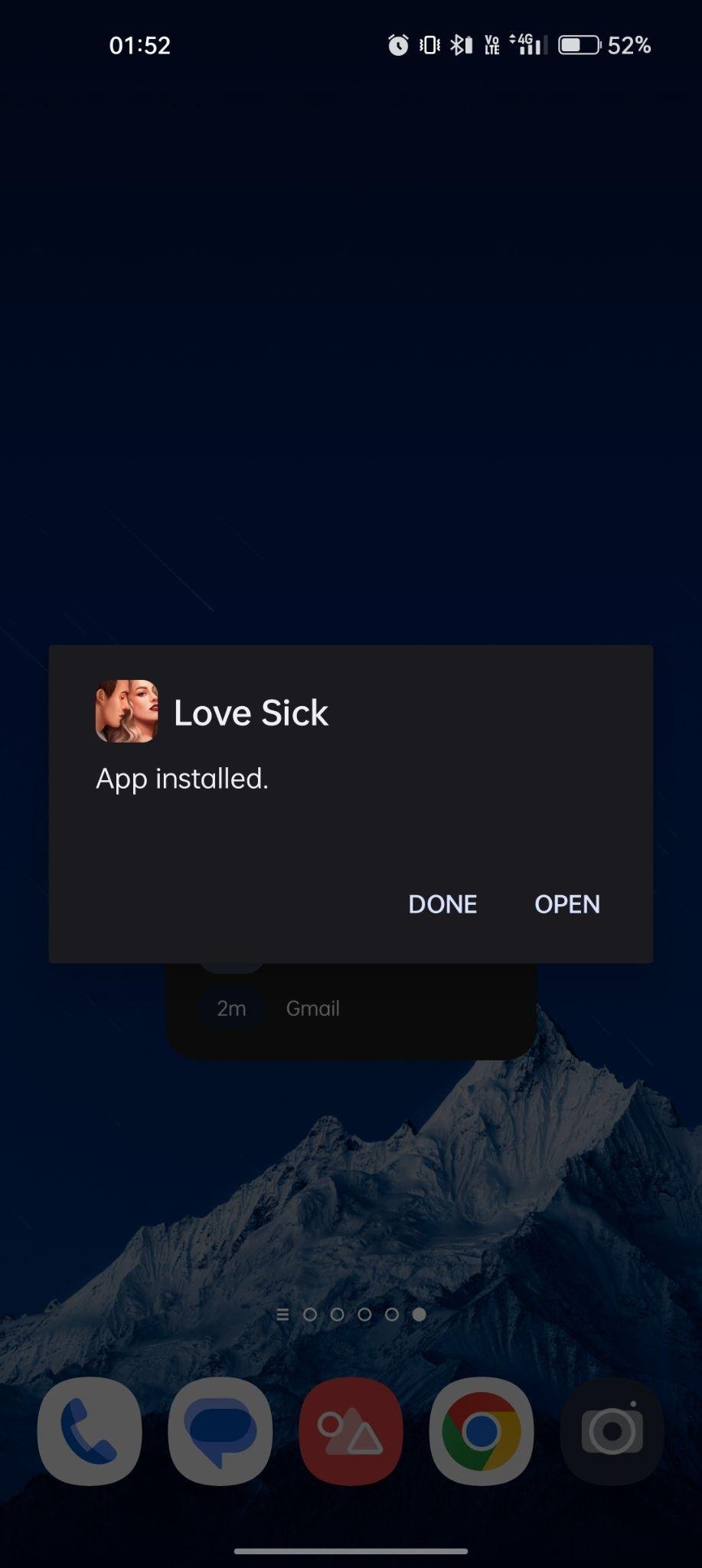 Love Sick apk installed