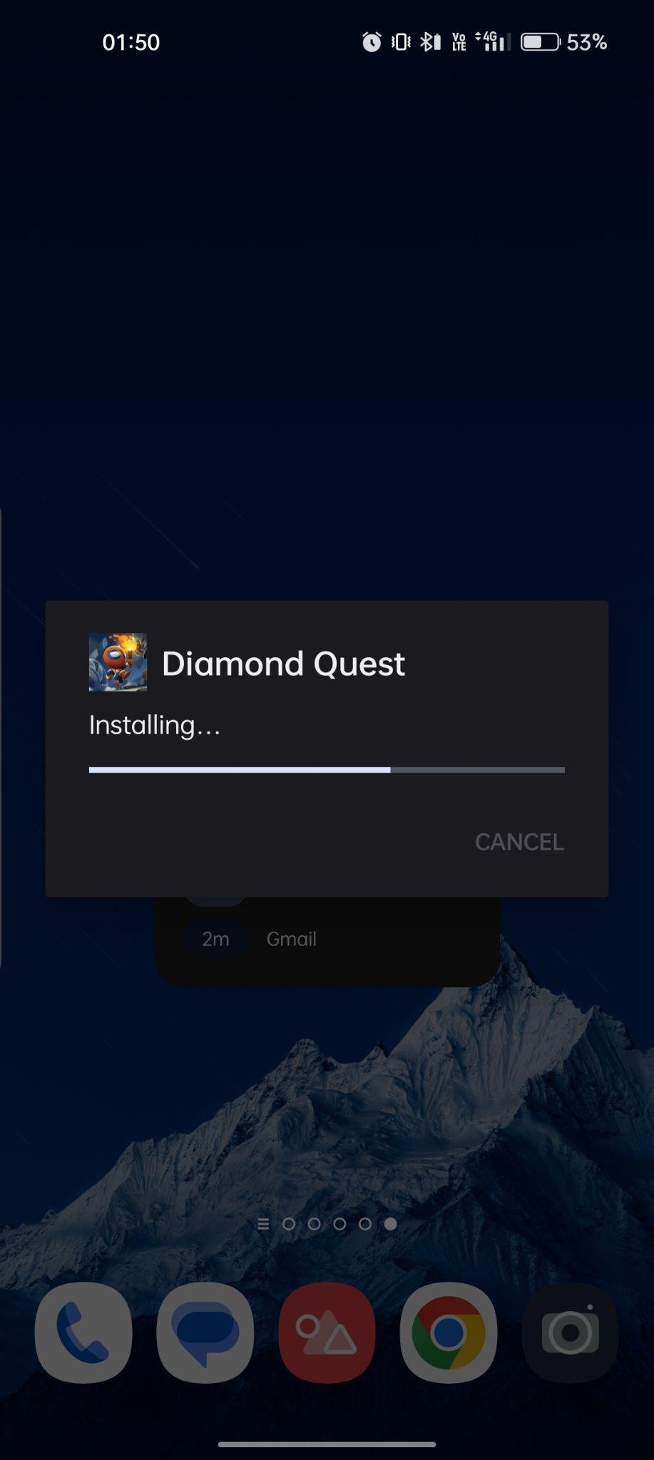 Diamond Quest apk installing