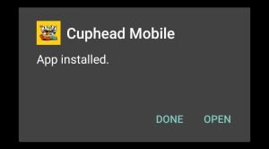 cuphead mobile apk installed
