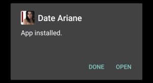 Date Ariane game installed