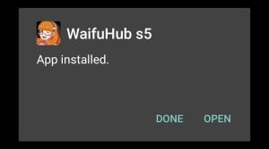 waifuhub apk installed