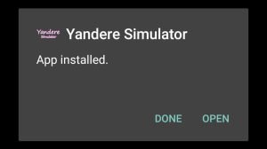 yandere simulator apk installed