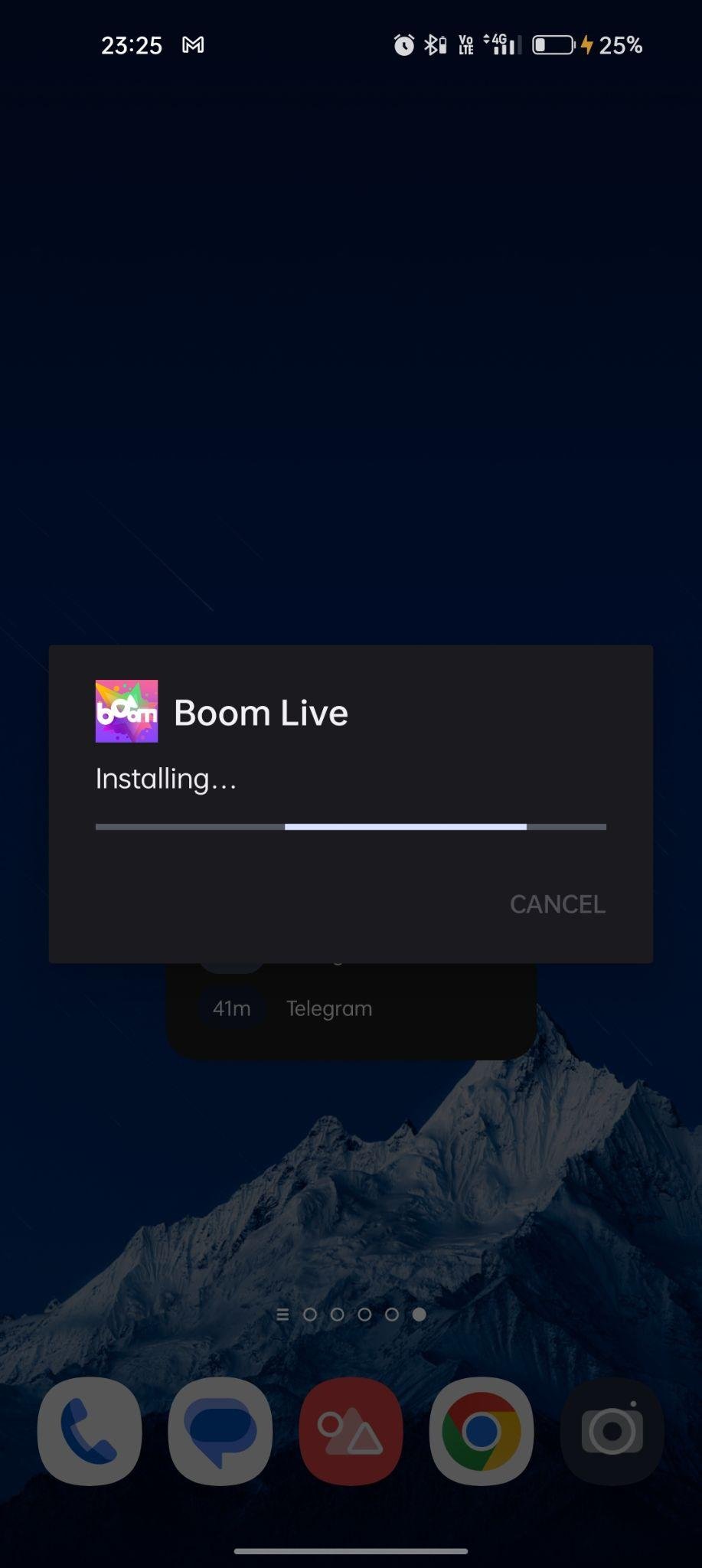 Boom Live apk installing