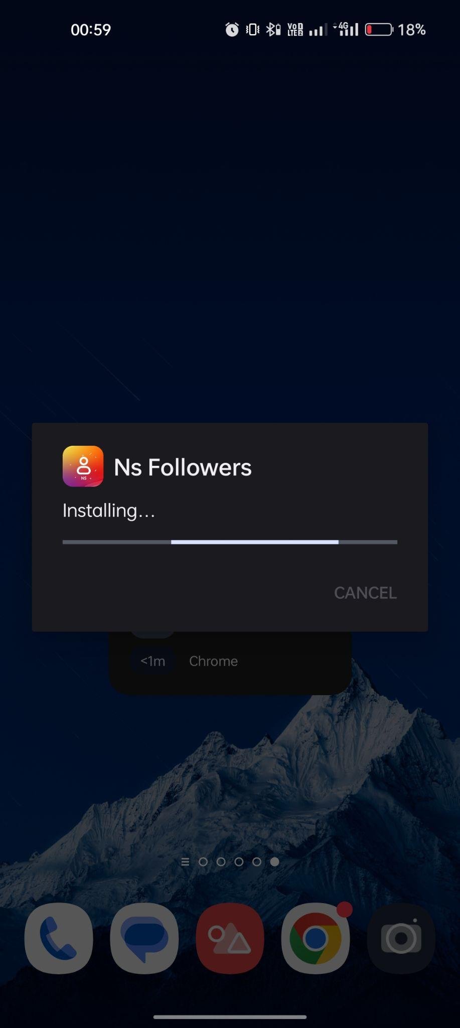 NS Follower apk installing 