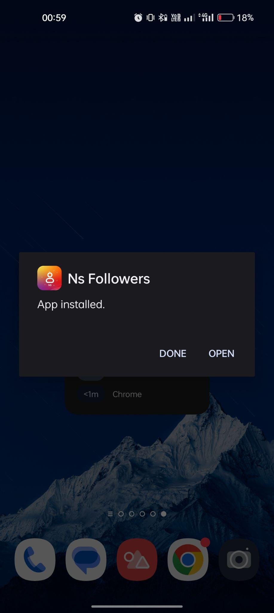 NS Follower apk installed 