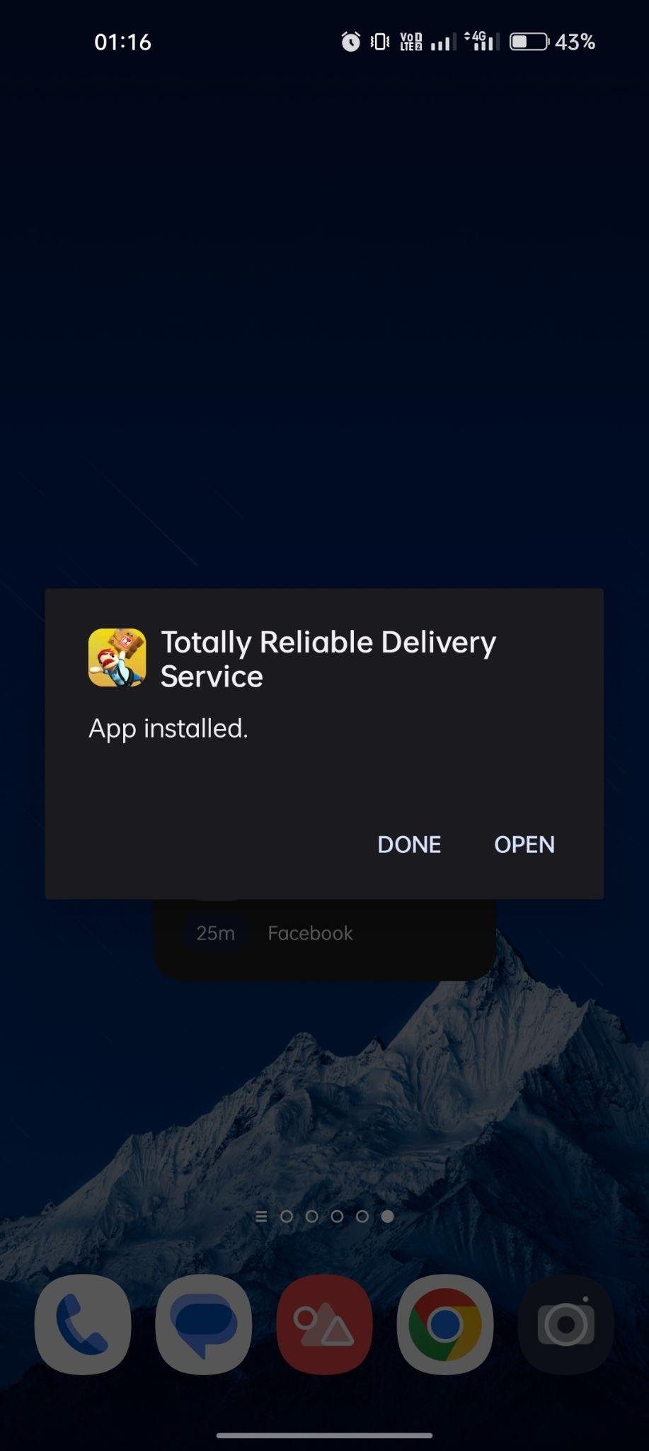 Totally Reliable Delivery Service apk installed 