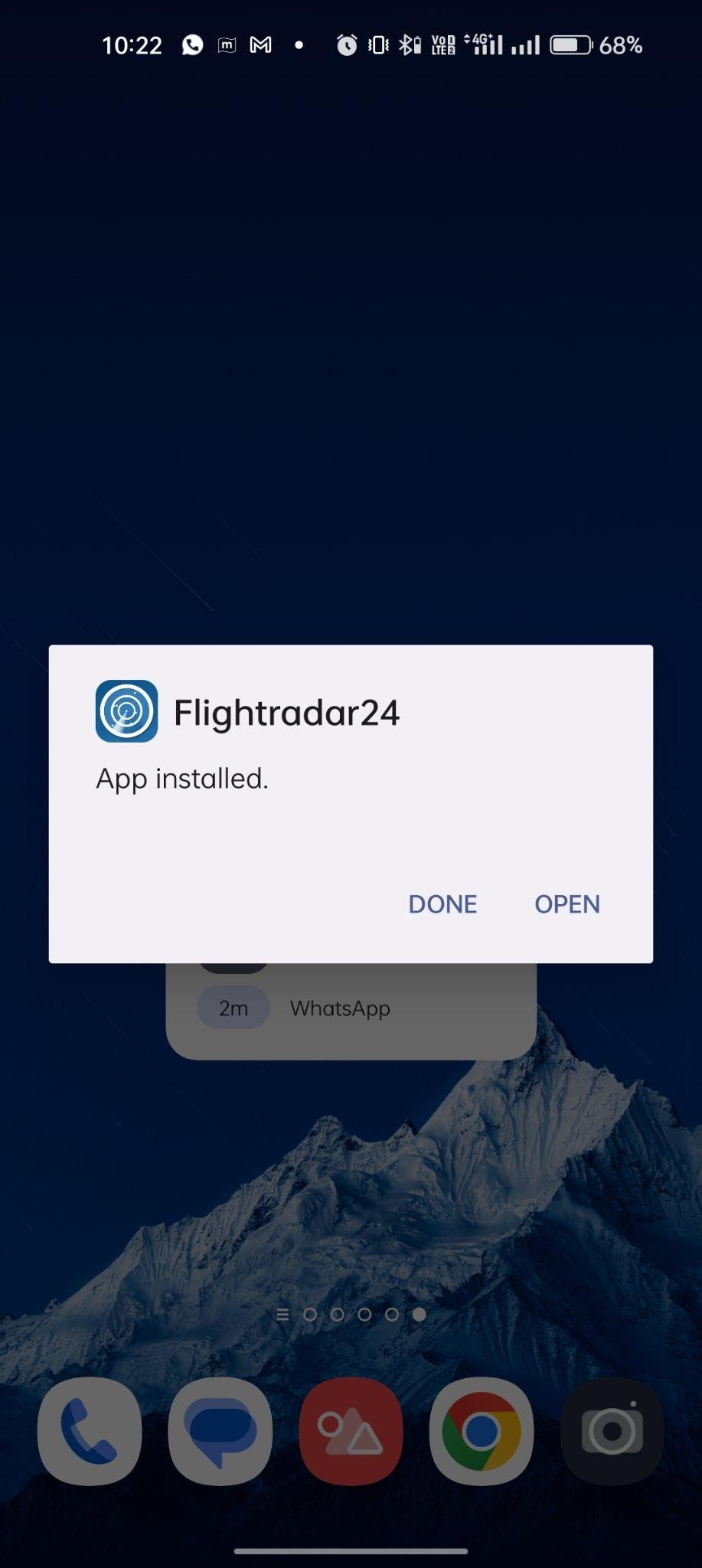 Flightradar24 apk installed 
