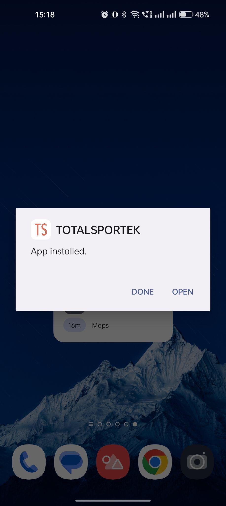 TotalSportek apk installed 