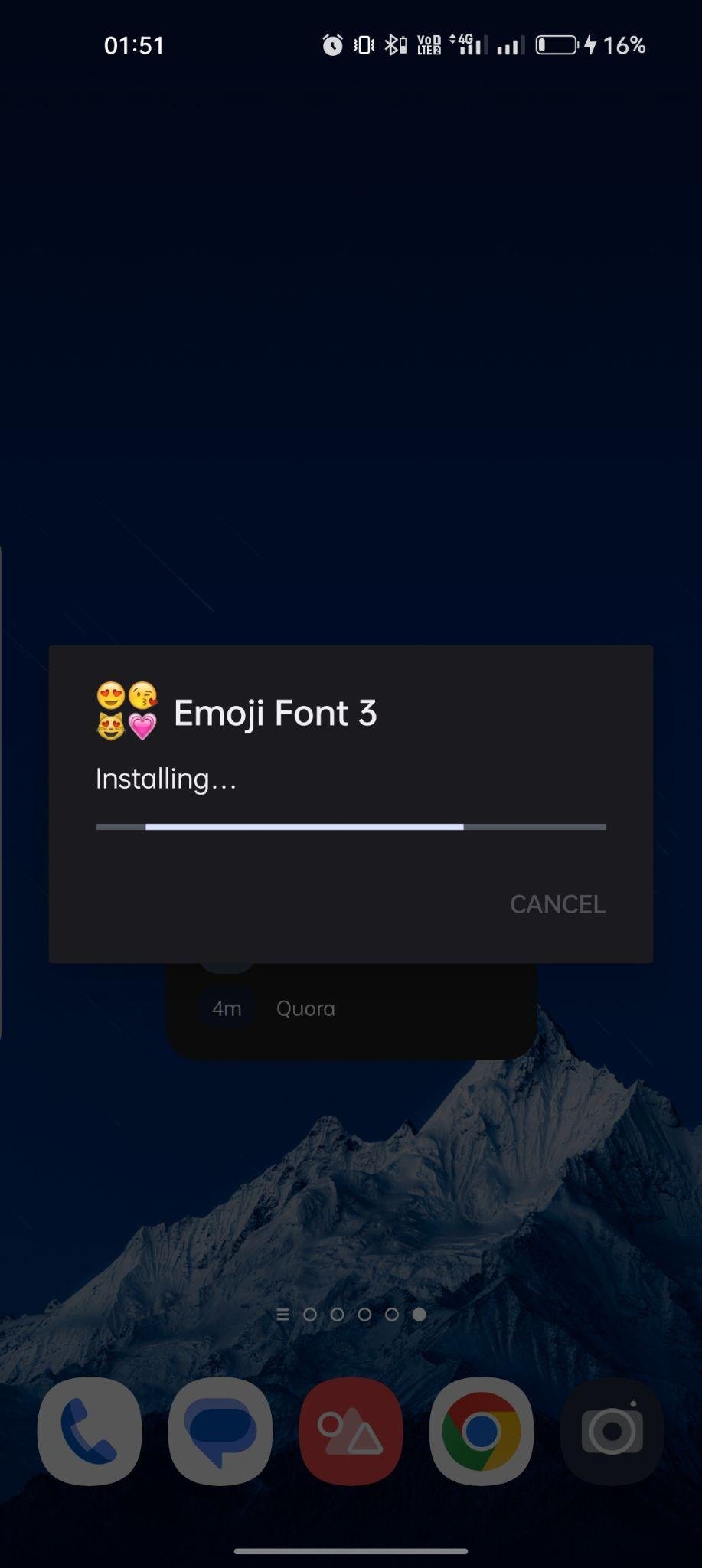 Emoji Font 3 apk installing