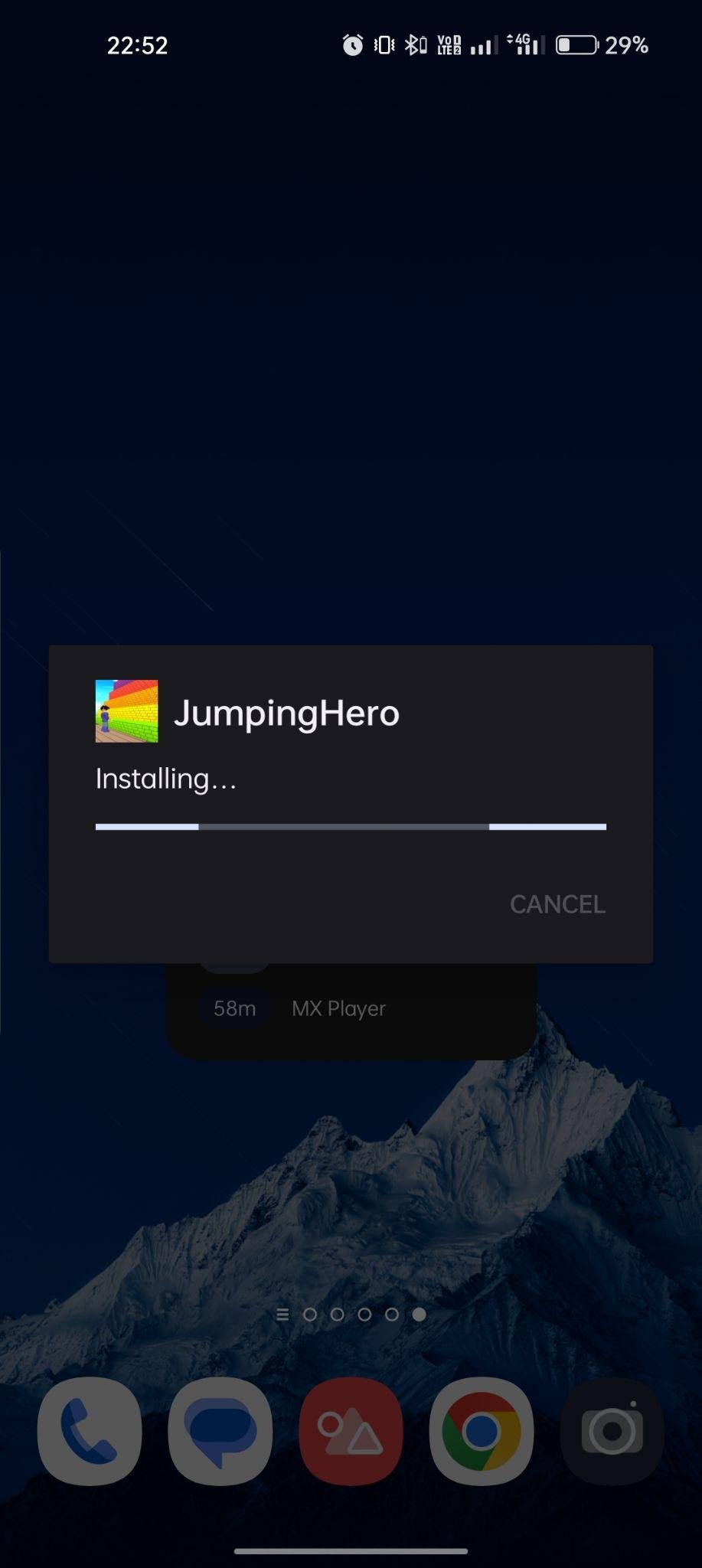 Jumping Hero apk installing 