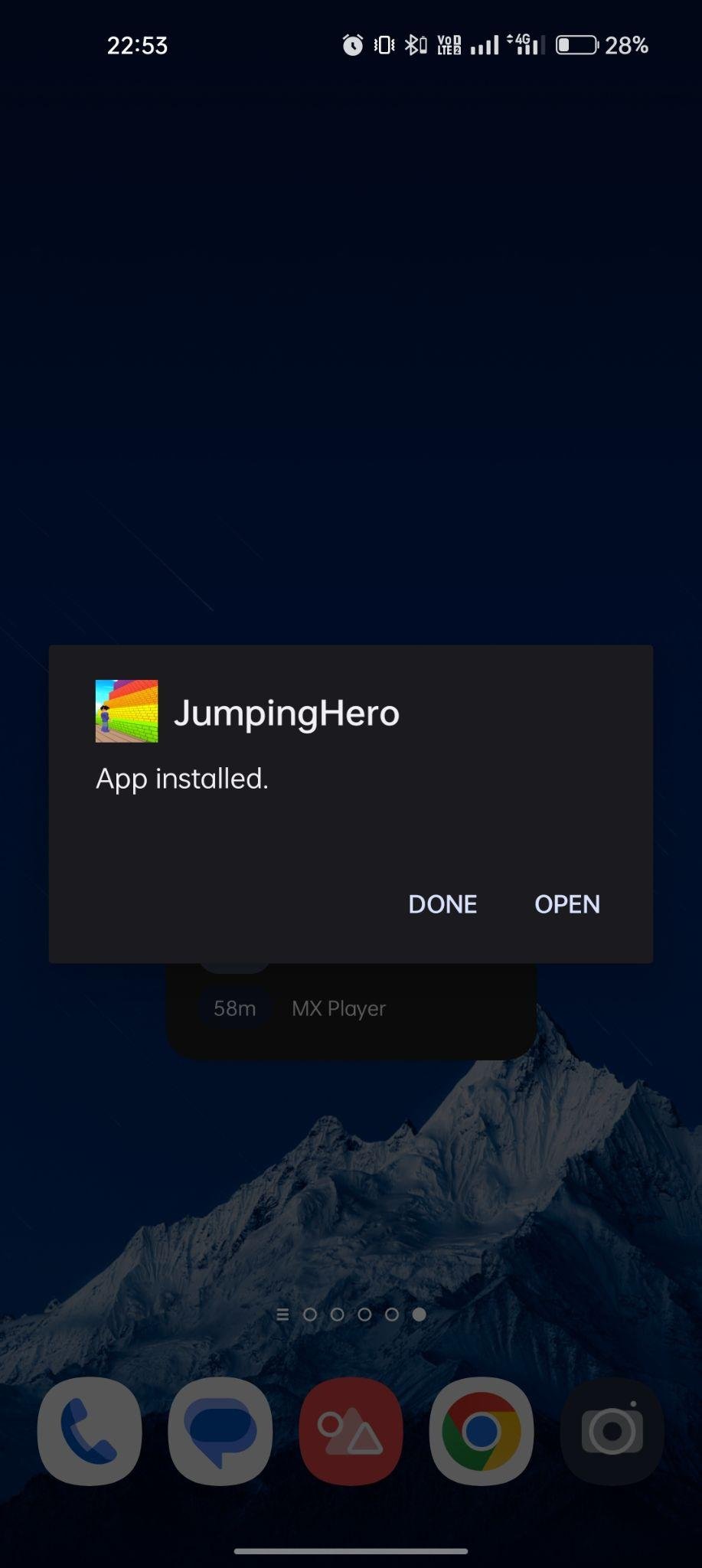 Jumping Hero apk installed 
