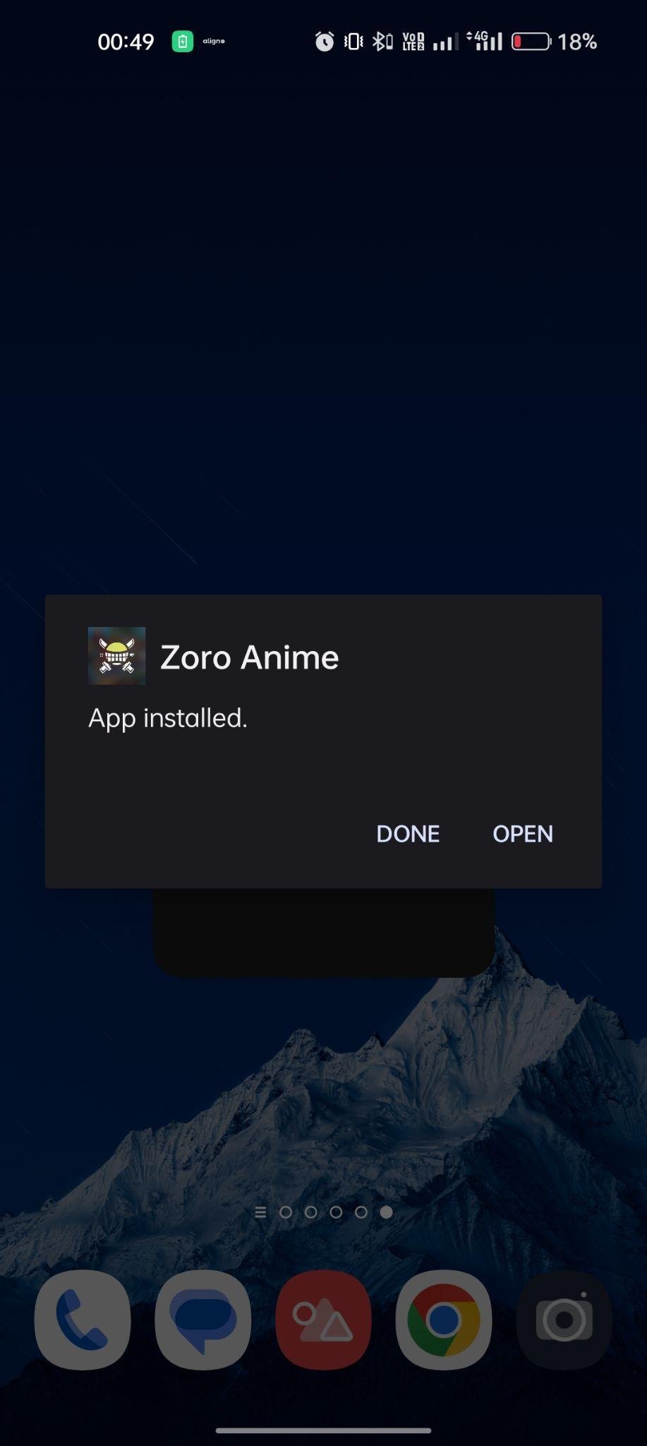 Zoro.to apk installed