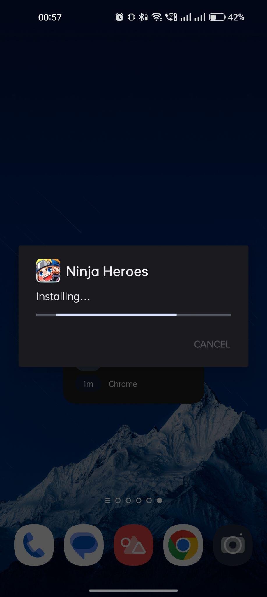 Ninja Heroes apk installing