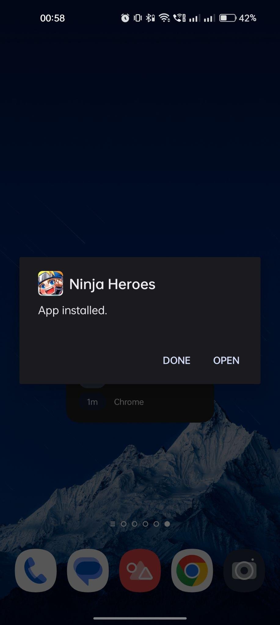 Ninja Heroes apk installed