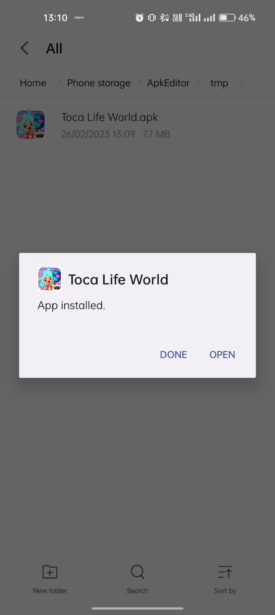 Toca Life World apk installed