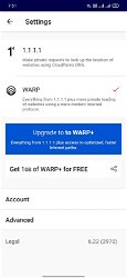 1.1.1.1 VPN + WARP screenshot