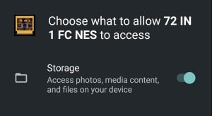 72 in 1 Game asking for storage access