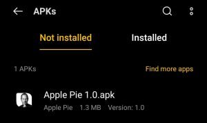 locate Apple Pie APK in File Manager App