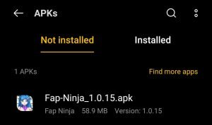 locate the Fap Ninja APK file