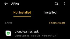 locate Gloud Games APK file