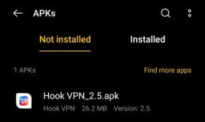 locate the Hook VPN Apk in File Manager