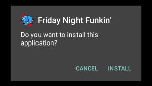 tap Install to install Funkin Debug 1