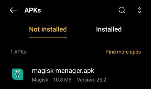 locate Magisk Manager APK File