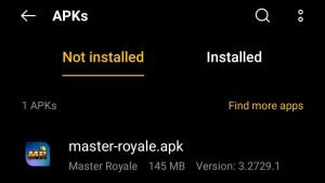 locate Master Royale APK file